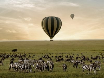 African Balloon Safari above great migration with One Nature Nya